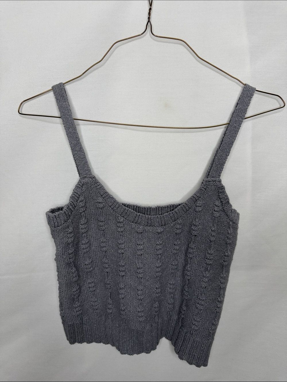 Weekend Max Mara Gray Cable Knit Tank